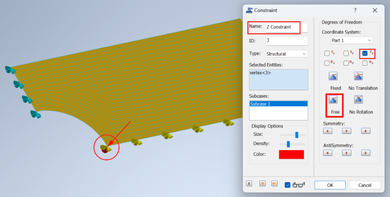 z 병진 자유도 구속