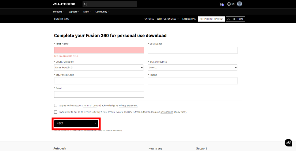 퓨전360 계정 등록 페이지