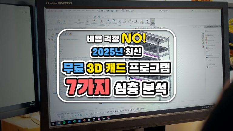 비용 걱정 NO! 2025년 최신 무료 3D 캐드 프로그램 7가지
